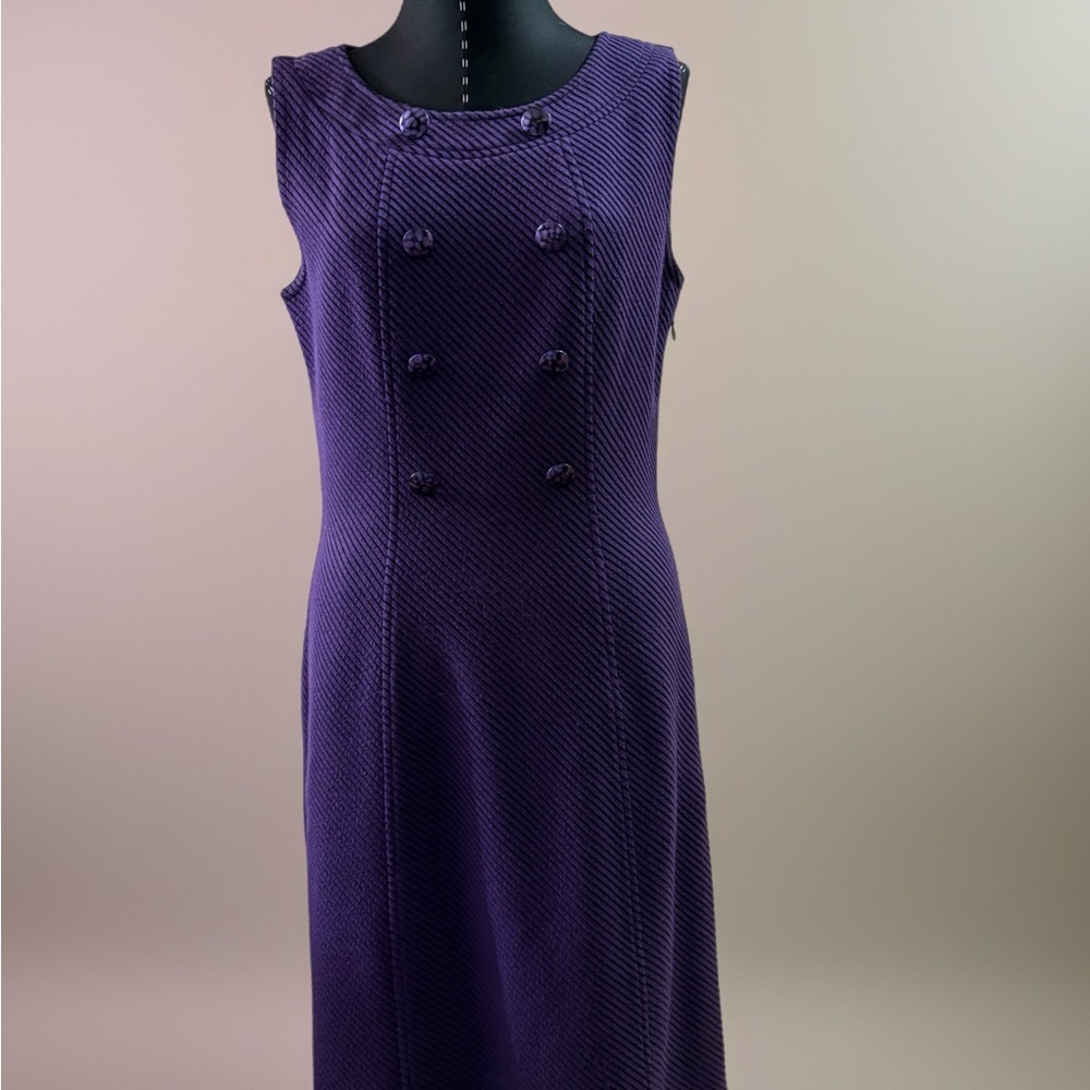 Joseph Ribkoff Textured Purple Midi Dress